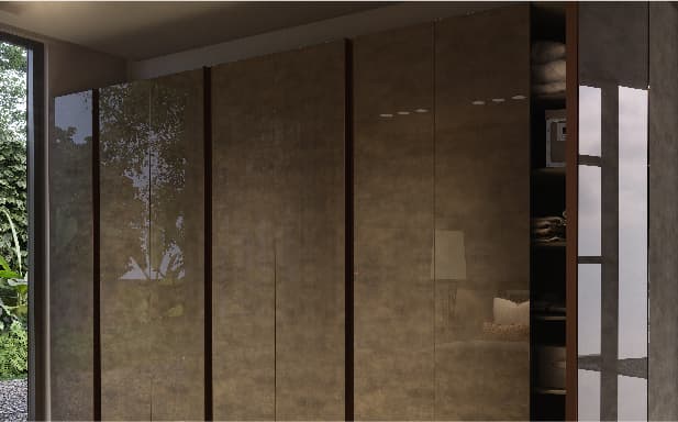 Massive Eight-door Wardrobe with Full-height Inbuilt Handles