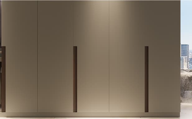 Openable Door with Veneer covered Recessed Handles