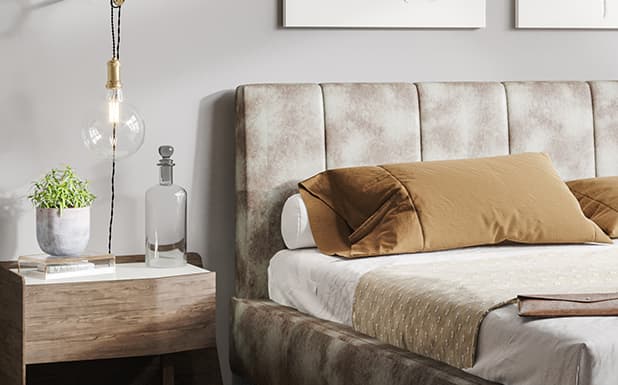 Beautifully Cladded Artificial Leather Bed