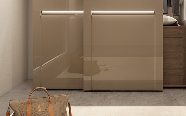 Reflective Designer Lacquer Door with Inbuilt Lights