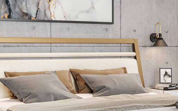 Chamfered and Quilted Upholstered Headboard