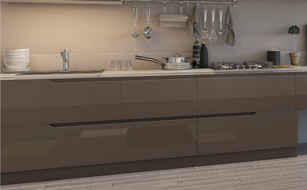 High Gloss Lacquered Handleless Doors